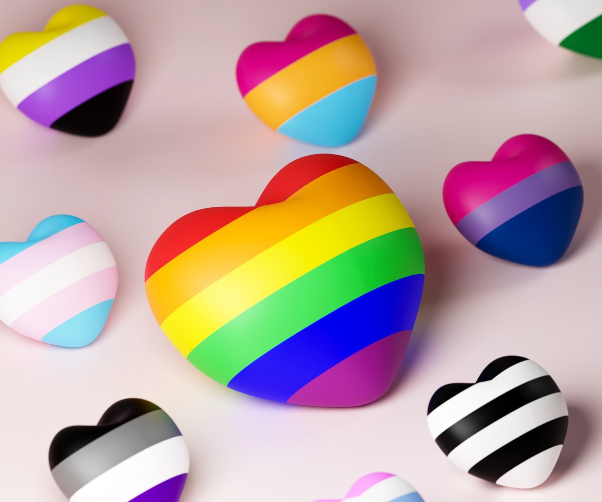 3d LGBTQ Hearts 